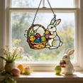 thumbnail image 2 of ddioayh Easter Bunny Suncatcher Stained Glass Style Acrylic Window Hanging with Chain 20cm Easter Spring Home Decor Religious Gift for Women, 2 of 6