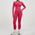 thumbnail image 4 of Pyhlmscde Seamless Gym Outfits for Women 2 Piece Set High Waist Leggings Long Sleeve Butt Lifting Jacket, 4 of 6
