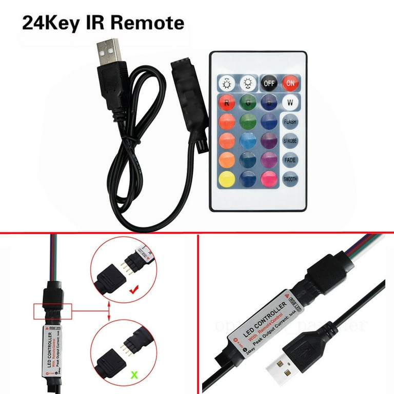 RGBZONE RGB LED Controller APP Music Sync and 40-Keys IR Remote Control for  5V/12V/24V 4 PIN SMD 5050 3528 RGB LED Strip Lights, Bluetooth Connection