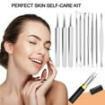 thumbnail image 2 of KLZO 10-Pcs Blackhead Extractor Kit - Pimple Popper Tool - Acne, Blemish, Milia, Zit Remover for Face - Silver, 2 of 14