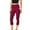 Wine, variant on Tnhcen Women's High Waisted Stretchy Yoga Pants with Pockets - 7/8 Length Workout Leggings Stretch Spandex & Milk Silk Brushed Fabric Athletic Wear for Yoga Running & Daily Use