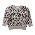 thumbnail image 2 of Bagilaanoe Toddler Baby Girl Boy Knitted Sweater Long Sleeve Leopard Print Pullover 18M 24M 3T 4T 5T 6T Kids Warm Jumpers Tops Fall Loose Knitwear, 2 of 8