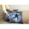 thumbnail image 2 of Ambesonne Fitness Throw Pillow Cover 2 Pack, Wightlifter Silhouette, 24", Pale Blue Black White, 2 of 5