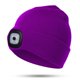 thumbnail image 1 of Gorro con luz LED para niños, regalo para niños y niñas, de invierno, suave, cálido, con luz, recargable por USB, 4 LED de alto brillo (morado)., 1 of 8