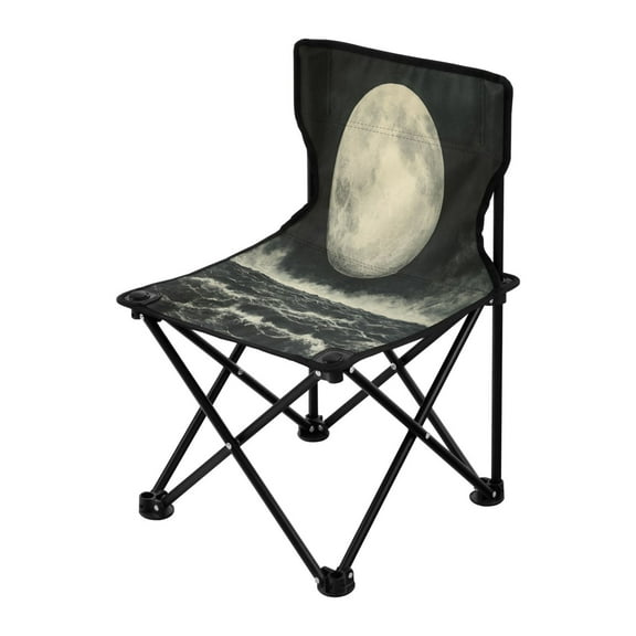 Outdoor Folding Chair 14.46x14.46x22.83 Inches, Camping Folding Chair Easy to Carry Ideal for Outdoor Picnics Camping Park Fishing Sea Moon Pattern
