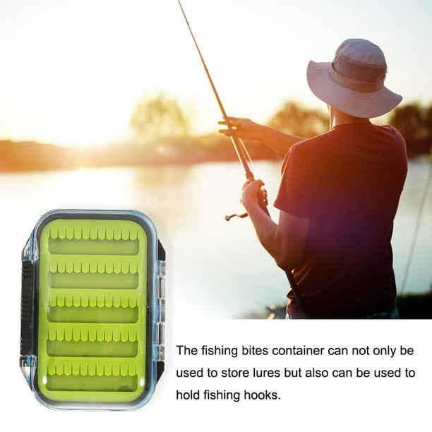 Maskred Fly Box Waterproof Double Sided Fishing Tackle Flies Bites Storage Case Organizer Compartment With Lid Hooks Container