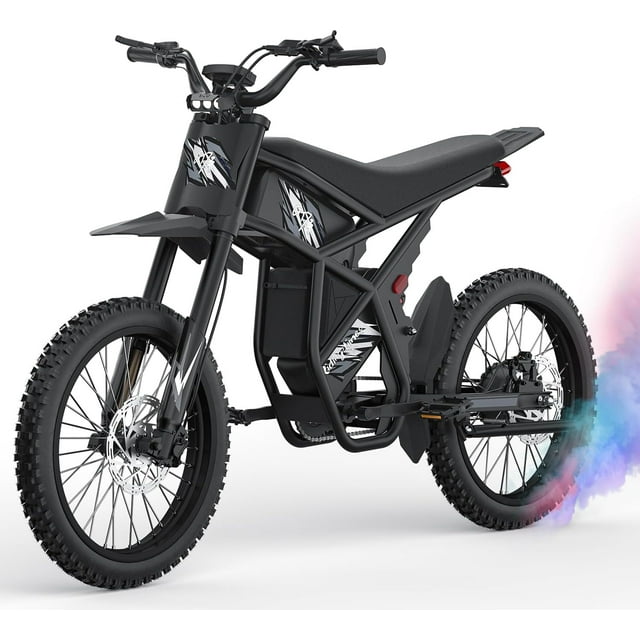 Ridingtimes GT73 Moto Électrique Tout-Terrain pour Adultes 2400W 48V 55km/h 36.4AH Double Batterie Autonomie 85 Miles Pneus 25 Pouces Certifié UL2849