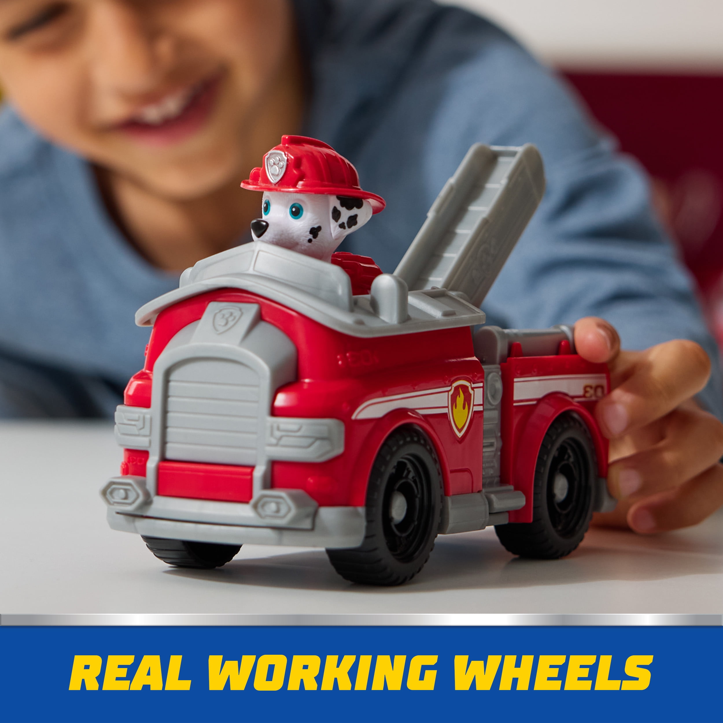 PAW Patrol Fire Truck with Collectible Marshall Figure, Sustainably Minded Toys for Kids Ages 3+, Marshall’s Firetruck