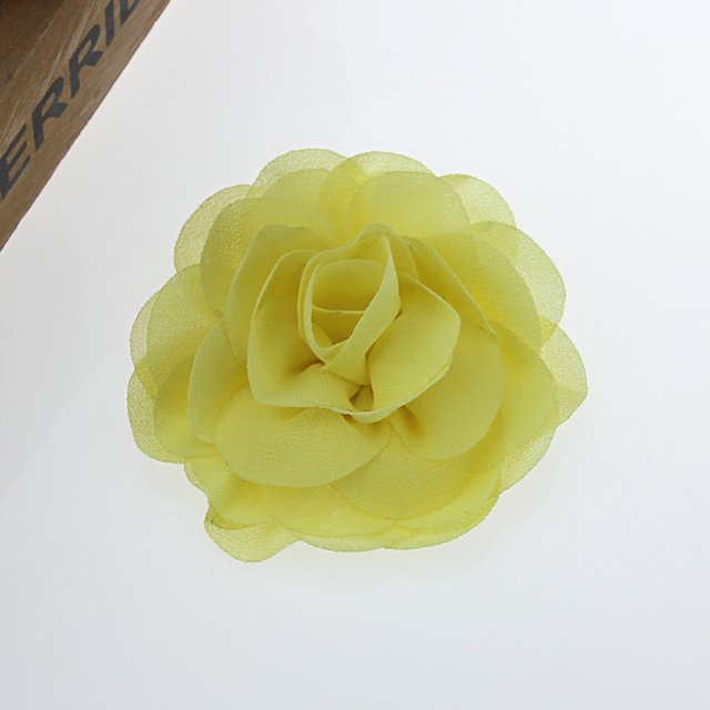 Flor hecha a mano Flor de gasa perlada Flor de tela DIY Ropa Tocado Accesorios de ropa 42 colores