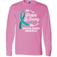 thumbnail image 3 of Inktastic Ovarian Cancer Awareness Brave and Strong with Arrows Long Sleeve T-Shirt, 3 of 5