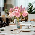 thumbnail image 5 of 1pcs Artificial Flower Plant(Without Vase) Table Decor Pink Small Fake Flowers Silk Vase Arrangements Roses,Home Decor Accents for Living Room, Bathroom Shelf, Dining Table, Office Centerpiece, 5 of 6