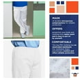 thumbnail image 3 of White Disposable Scrub Pants, Microporous Polypropylene, 10 Count, Medium, 3 of 7