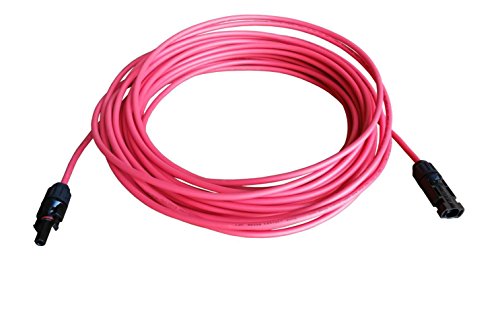 WindyNation 8 AWG 8 Gauge Pair 40 Feet Black + 40 Feet Red Solar Panel Extension Cable Wire Solar Connectors (Variety of Lengths Available)