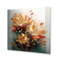 thumbnail image 2 of DESIGN ART Designart "Golden Red Flower I" Floral Metal Wall Art 36 in. wide x 36 in. high, 2 of 5