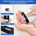 thumbnail image 3 of ABPETE 3 in 1 Electric Smart Nail Clippers,Electric Toe Nail Clippers with Polishing,3 Speeds,USB Rechargeable,Automatic Electric Nail File for Safe Nail File for Baby,Kids,Adults (White), 3 of 8
