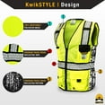 thumbnail image 3 of KwikSafety (Charlotte, NC) RoadBOSS Premium Safety Vest (LIMITED EDITION Truck Tread Design) 11 Pockets Class 2 High Visibility ANSI OSHA Construction HiViz Mesh Zipper Men Work | Yellow 2XL, 3 of 6