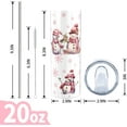 thumbnail image 2 of 20 Oz Snowman Tumbler with Lid & Straw - Insulated Stainless Steel Travel Mug, Christmas Holiday Water Bottle - Ideal Winter Gift for Men and Women, 2 of 6