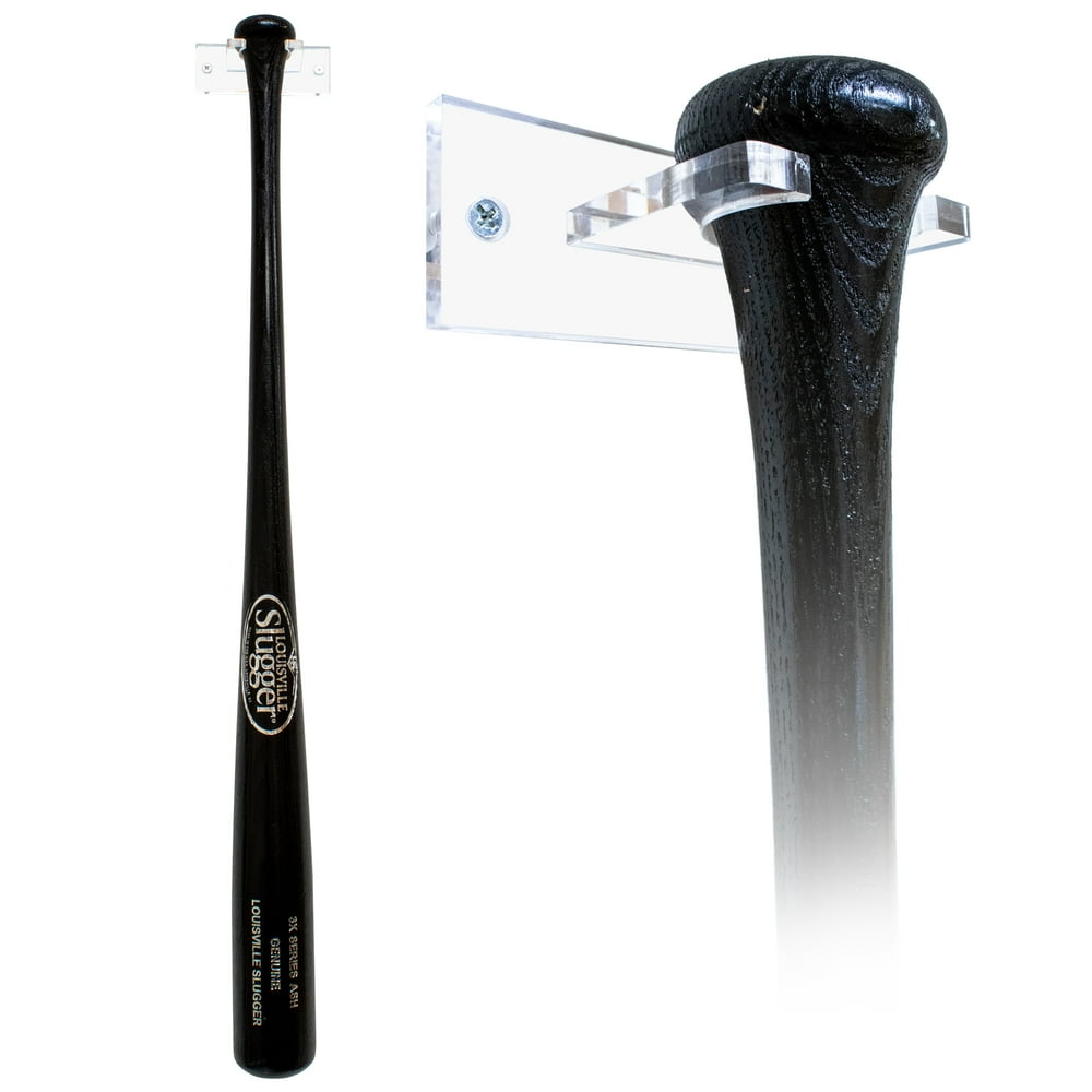 Deluxe Clear Acrylic Vertical Standard Single Baseball Bat Wall Mount