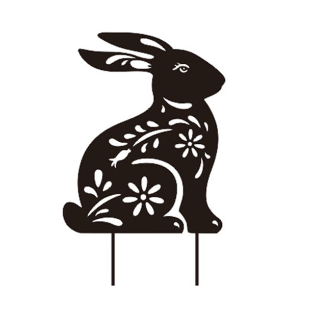 Estatua de conejito para jardín, decoración de Pascua, estacas para césped, adornos para jardín A