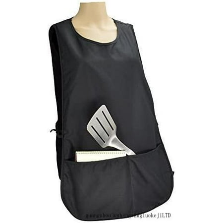 

Cobbler Apron 2 Pockets Smock Regular 28.5 X 18.5 Poly Cotton Black White