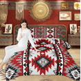 thumbnail image 4 of Manfei Boho Hippie Aztec Full Size Comforter Sets, Retro Geometric Abstract Bedding Comforter Set, Tribal Western Style Reversible Bedding Sets, Ultra Soft Home Decor, 3 Pieces, 4 of 8