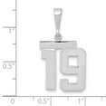 thumbnail image 2 of 14k White Gold Polished Finish Medium Size Number 19 Charm Pendant, 2 of 2