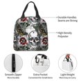 thumbnail image 4 of Easygdp Skulls Roses Bolsa Térmica Premium - Tela Oxford Impermeable, Gran Capacidad, Bolsillo Frontal, Unisex para Trabajo, Escuela, Actividades al Aire Libre y Picnics, 4 of 8