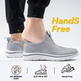 thumbnail image 3 of Sosenfer Men's Breathable Slip on Walking Shoes Hands Free Slip in Sneakers Easy Wear Running Shoes Gray, 3 of 7