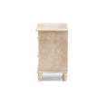 thumbnail image 4 of Celia Transitional Rustic French Country White-Washed Wood and Mirror 2-Drawer Quatrefoil Nightstand, 4 of 5