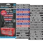Steellabels - Tool Box Organizer Labels - Tough Foil adhesive decals for all toolboxes
