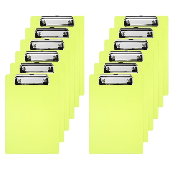Uxcell 4" x 6" Plastic Clear Hanging Clipboard A5 Transparent Clipboard, White,12Pcs
