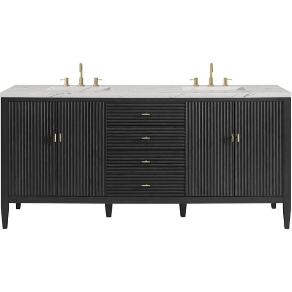 James Martin Vanities 485-V72-Fenc Myrrin 72" Free Standing Double Basin Ash Wood Vanity