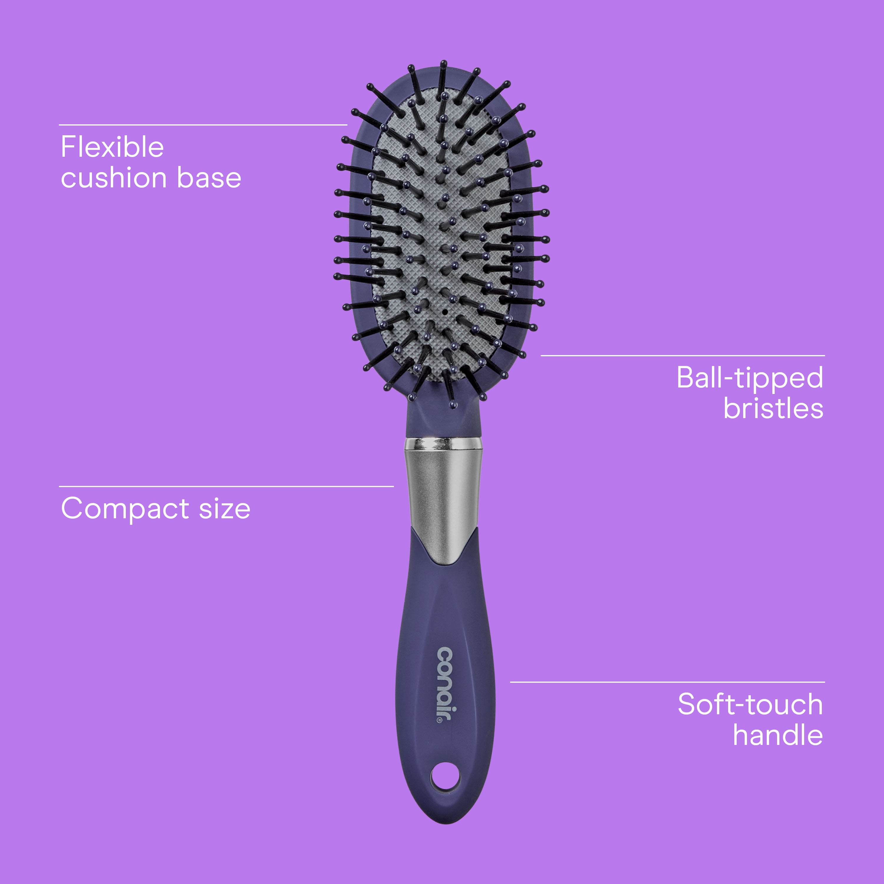 Conair Totally Smooth Mini, Travel-Friendly Detangling Hair Brush