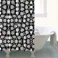 thumbnail image 4 of Black Daisy Flower Pattern Shower Curtain 72"x72" ,Bathroom Decorative Shower Curtains Set with 12 Hooks,Modern Waterproof Washable Shower Curtain, 4 of 6