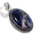 thumbnail image 2 of Natural Sodalite Gemstone Handmade 925 Sterling Silver Gift Pendant 2.48", 2 of 2