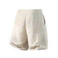 thumbnail image 6 of Men's Flat Weave Quick Dry Shorts, 7 Inch Elastic Waist Drawstring Shorts, Lightweight Breathable Summer Baggy Beach Shorts with Pockets Size 5XL Beige, 6 of 8
