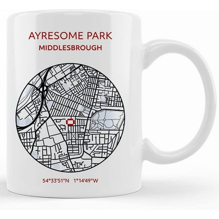 Middlesbrough Mug Ayresome Park Map, Ceramic Novelty Coffee Mug, Tea Cup, Gift Present For Birthday, Christmas Thanksgiving Festival, 11oz Sarcasm With Sayings Mug