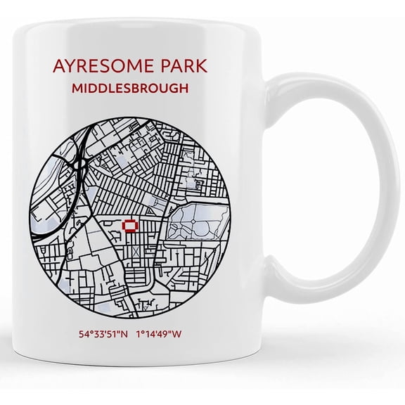 Middlesbrough Mug Ayresome Park Map, Ceramic Novelty Coffee Mug, Tea Cup, Gift Present For Birthday, Christmas Thanksgiving Festival, 11oz Sarcasm With Sayings Mug