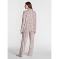 thumbnail image 4 of Joyspun Women’s Dreamy Soft Collection Notch Collar Top and Pants, 2-Piece Pajama Set, Sizes XS-3X, 4 of 5