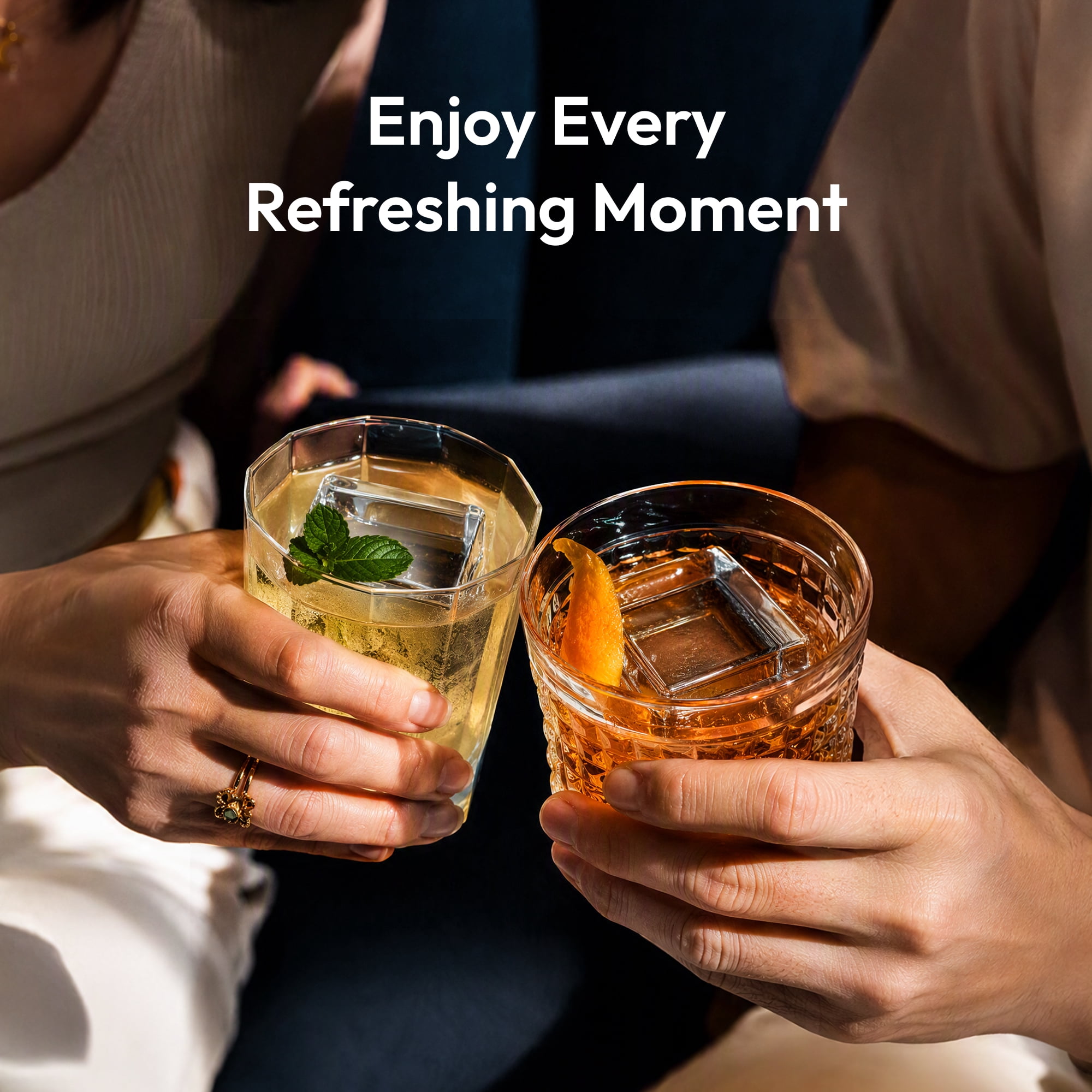 EUHOMY Crystal Clear Ice Maker, 2-Inch Square Ice Cubes, Smart App Control, Self-Cleaning