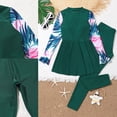 thumbnail image 3 of iiniim Gig Girls Athletic UPF 50+ Swimwear Long Sleeve Rash Guard Swimsuit for Surfing Diving 7-14 Green 11-12, 3 of 7