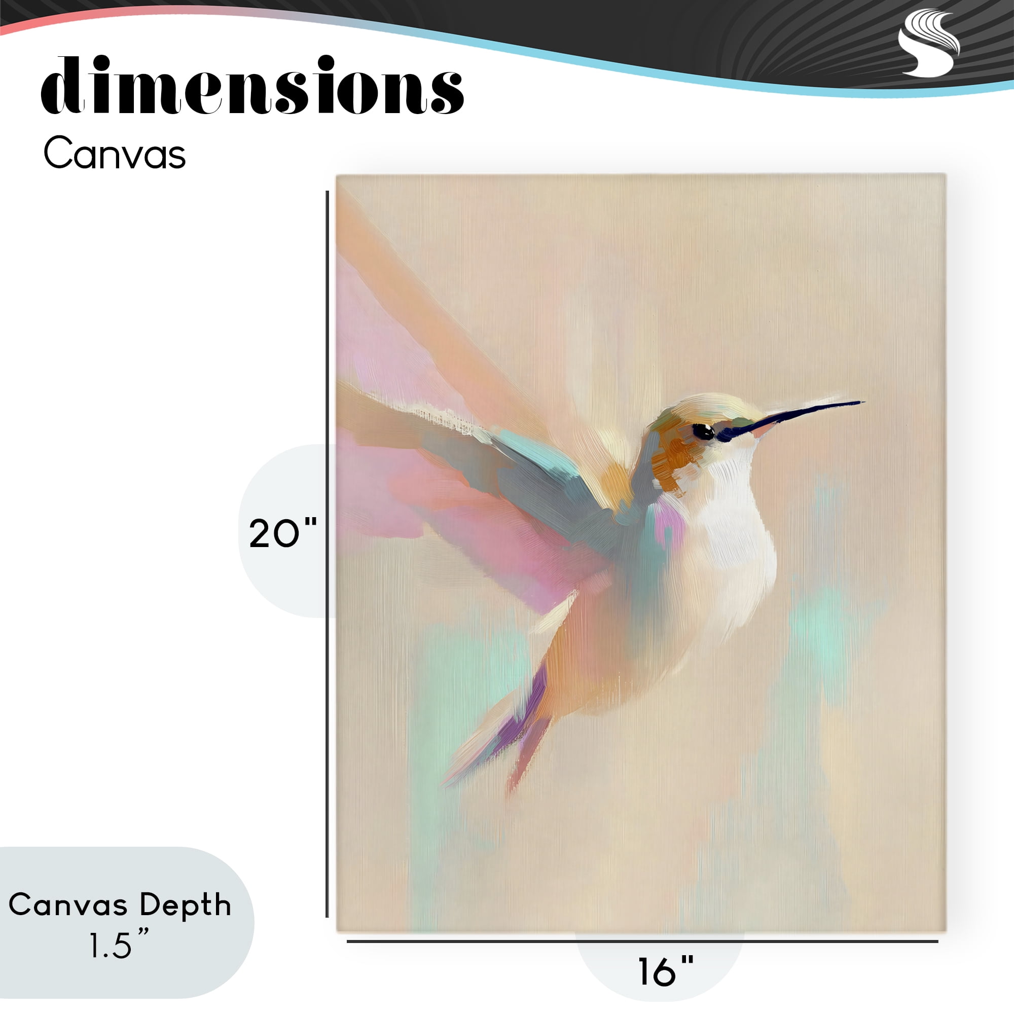 Stupell Industries Pastel Hummingbird in Flight Canvas Wall Art, design by The Prints Vibe