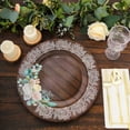 thumbnail image 5 of Efavormart 25 Pack Brown Rustic Wood Print 10" Paper Dinner Plates With Floral Lace Rim, Round Disposable Party Plates, 5 of 11