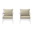 thumbnail image 2 of WestinTrends Avalon Outdoor Modern HDPE Patio Club Chairs with Deep Seat Cushions (Set of 2), White/Beige, 2 of 4