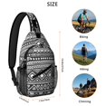 thumbnail image 3 of Symmetrical Travel Sling Backpack Lightweight Crossbody Bag for Hiking, Nordic Style and Rustic Folk Patterns, 3 of 6
