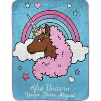Afro Unicorn-Unique, Divine, Magical-Silk Touch Blanket 62 x 90