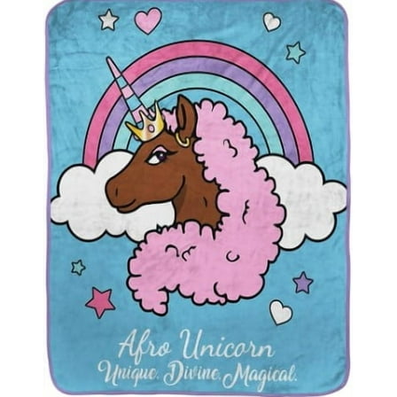 Afro Unicorn-Unique, Divine, Magical-Silk Touch Blanket 62 x 90