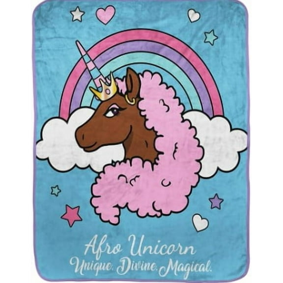 Afro Unicorn-Unique, Divine, Magical-Silk Touch Blanket 62 x 90