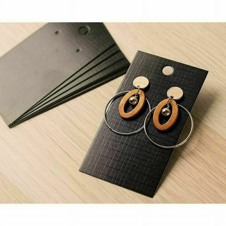 200 Pack Earring Card Holder Black Earring Display Cards Ear Studs Jewelry  