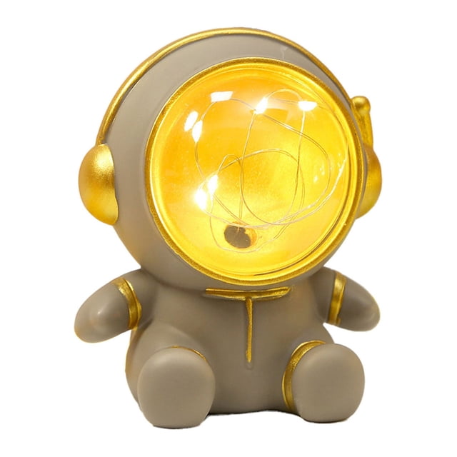 Lighted Astronaut Decor with LED Light, Piggy Bank, Hanging Space Ornament, Battery Operated Night Light for Party Home